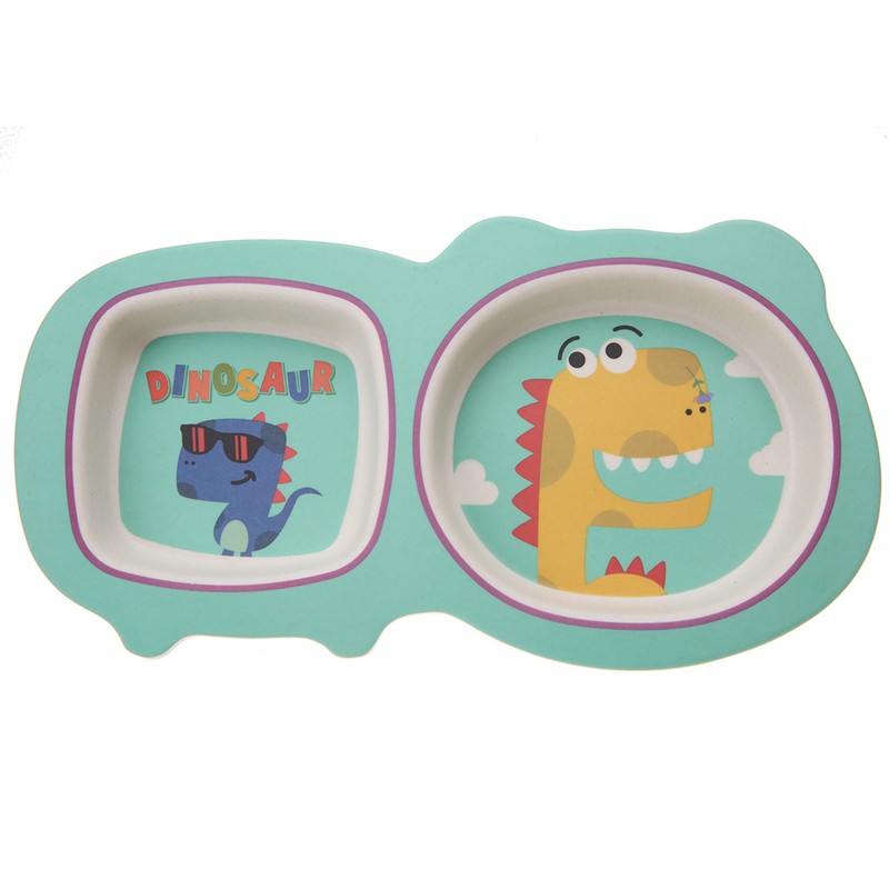 5 pcs set Eco friendly Bamboo Fiber Cartoon Children Tableware