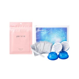 Utsukushia Carbonated Pack Pururi (4 Pieces), Facial Cleansing Toner Pad, Poano (15 Pieces), Set of 2