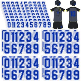 Glenmal 176 Sheets 1936 Pcs Iron on Numbers for Jersey T-Shirt Heat Transfer Numbers 0-9 for Fabric Clothing Sports Jersey Helmet Football Basketball Baseball DIY Team Uniform(Blue)