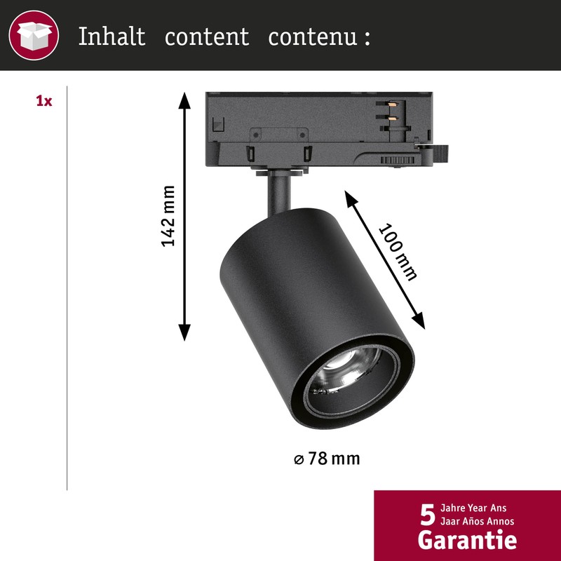 Paulmann 96566 ProRail3 LED Track Spot Kratos 36° 1050lm 9W