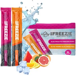 MyHy - Big Freezie Electrolyte Popsicles - Electrolyte Freezer Pops, Hydration Popsicles for Adults & Kids, All Sport Freezer Pops for Active Lifestyle & Sweat Loss - Fruit Punch & Orange, 16 Count