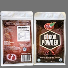 Cocoa Powder Unsweetened, Shifaa Alkalized - Reddish Brown:10-12% | Rich in Antioxidants, High Fibre & Protein | No Sugar Added | Vegan, Non-GMO | Halal & Kosher | For Baking, Drinks, Desserts – 16oz