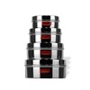 Sumeet Stainless Steel Flat Canisters/Puri Dabba/Storage Containers Set of 4Pcs (No. 6 To No. 9) (200ml, 350ml, 500ml, 800ml)