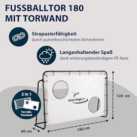 HUDORA Fu√üballtor Hornet 180 mit Torwand - Outdoor f√ºr Kinder & Erwachsene & Guanti da Portiere - Guanti da Portiere imbottiti per Bambini e adulti misura S/M