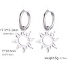 Sun Pendant Hoop Earrings for Women Stainless Steel Sun Dangle