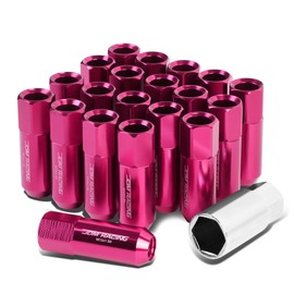 Auto Dynasty 20Pcs Pink M12 x 1.5 Aluminum Alloy Wheel Lug Nuts+Adapter Key