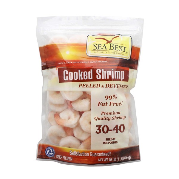 Sea Best 31/40 Cooked Peeled and Deveined Shrimp, 16 Ounce