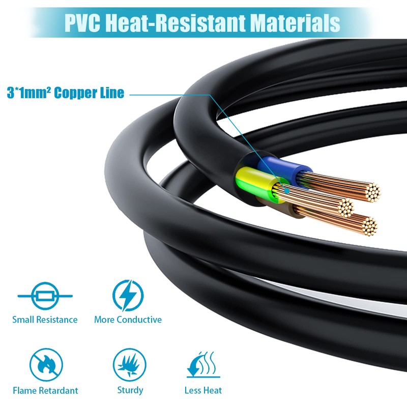 HITRENDS 2-Pack 1 Way Extension Lead 1M, Single Socket Extension