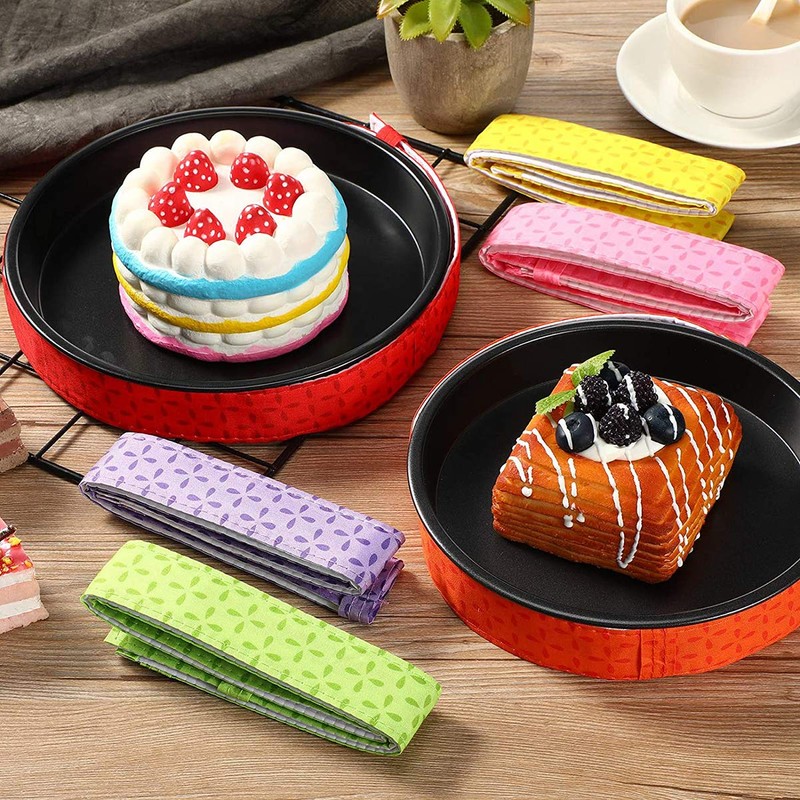 UpTuoLi Cotton Baking Pan Strips, 2-Piece Set, Red, 6-Inch, 8-Inch,