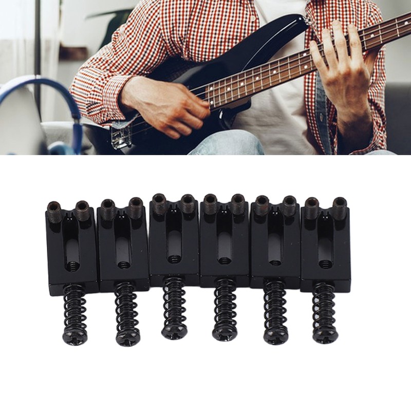 6 Pcs Electric Guitar Bridge Saddle Standard Zinc Alloy Guitar