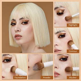 Jessup Brochas de Maquillaje,14pcs Set Brochas para Maquillaje Veganas Pinceles Maquillaje para Base en Polvo Sombra de Ojos Mezcla Corrector Pliegues Delineador de Cejas,Gris Claro T329