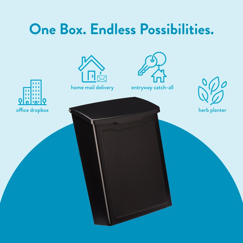 Architectural Mailboxes 2681B Black Marina Wall Mount Mailbox, Small