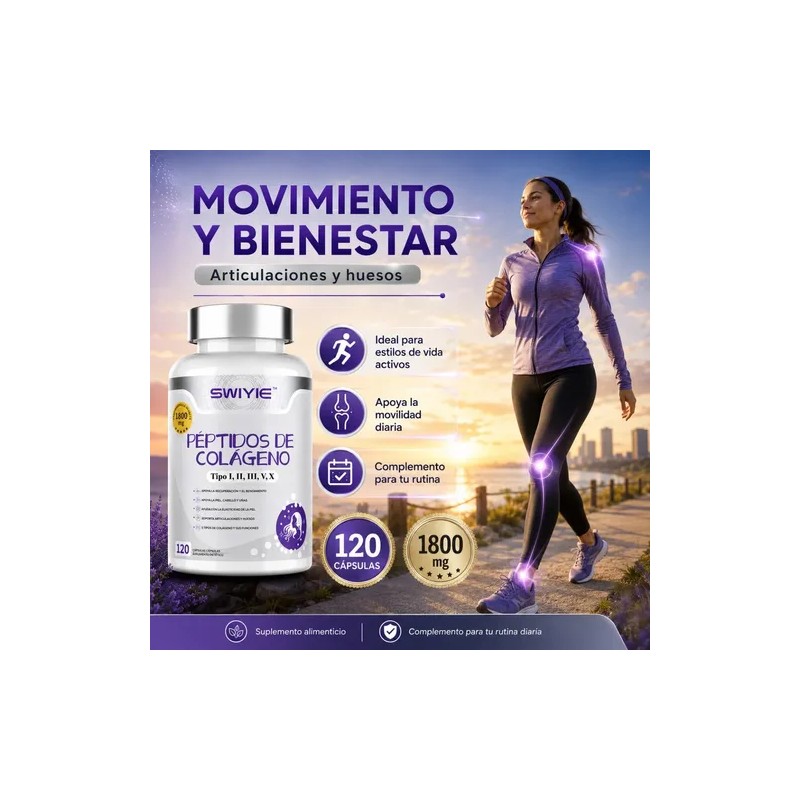 Colágeno Hidrolizado 120 Cápsulas Alta Absorción Belleza