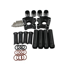 HDBUBALUS Motorcycle Pushrod Cover Lifter Block Cover Pads Fit for Harley Twin Cams 1999-2016 Black