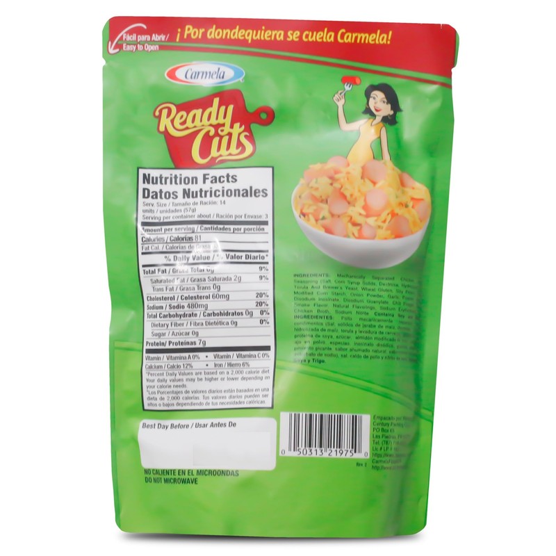 Carmela Ready Cuts – Bite-Sized Chicken Sausage in Chicken Broth,