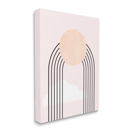 Stupell Industries Modern Geometric Rainbow Arch Lines Pink Sky Sun, Designed by Daphne Polselli Canvas Wall Art, 24 x 30