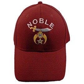 Shriner Baseball Cap Shriners Noble Hat Masonic Mens Maroon Burgundy
