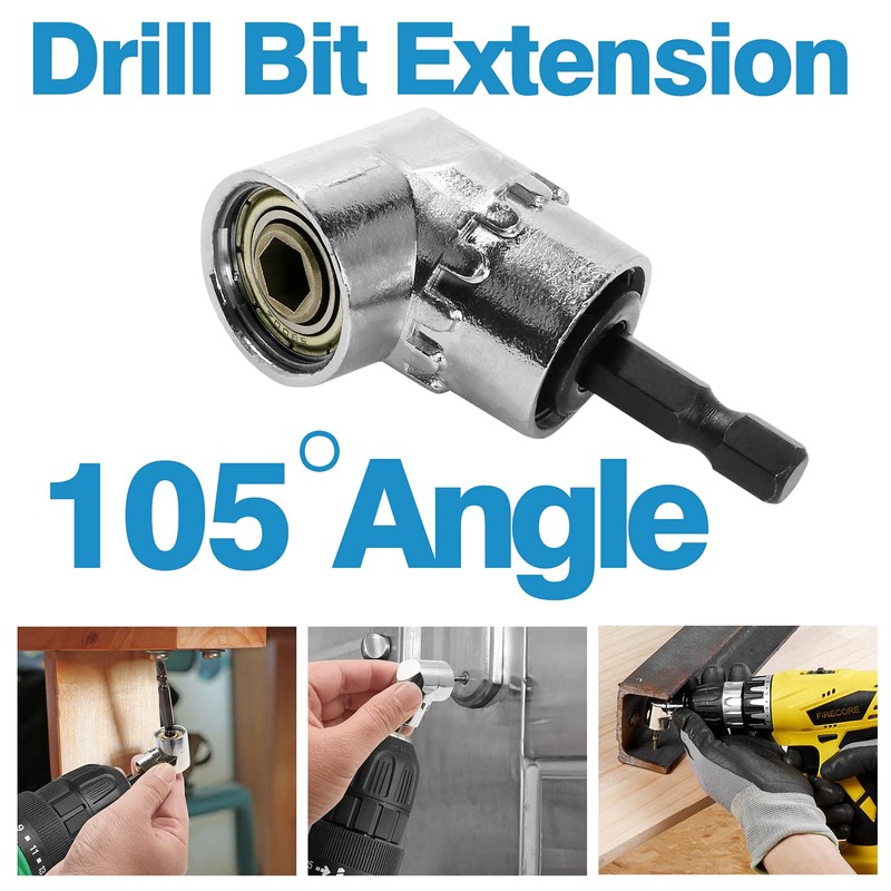Jamiikury 105 Degree Right Angle Driver, Power Screwdriver Drill Extension
