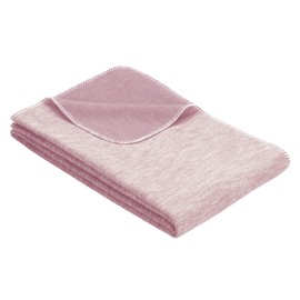 IBENA Reversible Organic Cotton Jacquard Woven Low Pile Velour Lap/ Children's Blanket Lausanne - Peony Pink