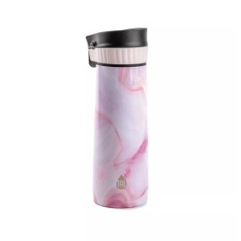 TAL 16oz Verve Push Double Wall Insulated Stainless Steel Travel Mug Pink Marble
