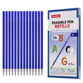 Pack of 14 Erasable Refills Compatible with Legami Gel Pens, Height 13 cm, Line Width 0.7 mm, Replacement Refill for Gel Pens Erasable, Refill Set for Gel Roller with Erasable Ink