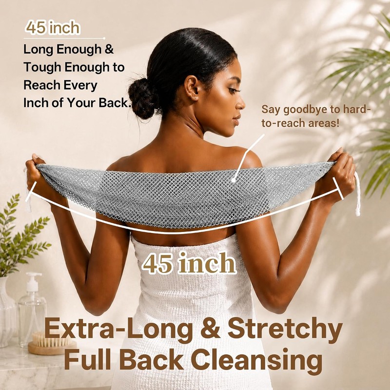 Esponja de red africana para la ducha, 2 esponjas exfoliantes