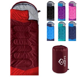 oaskys Camping Sleeping Bag - 3 Season Warm & Cool Weather - Summer Spring Fall Lightweight Waterproof for Adults Kids - Camping Gear Equipment, Traveling, and Outdoors