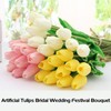 HoveBeaty Artificial Tulips Bridal Wedding Festival Decor Bouquet Real Touch