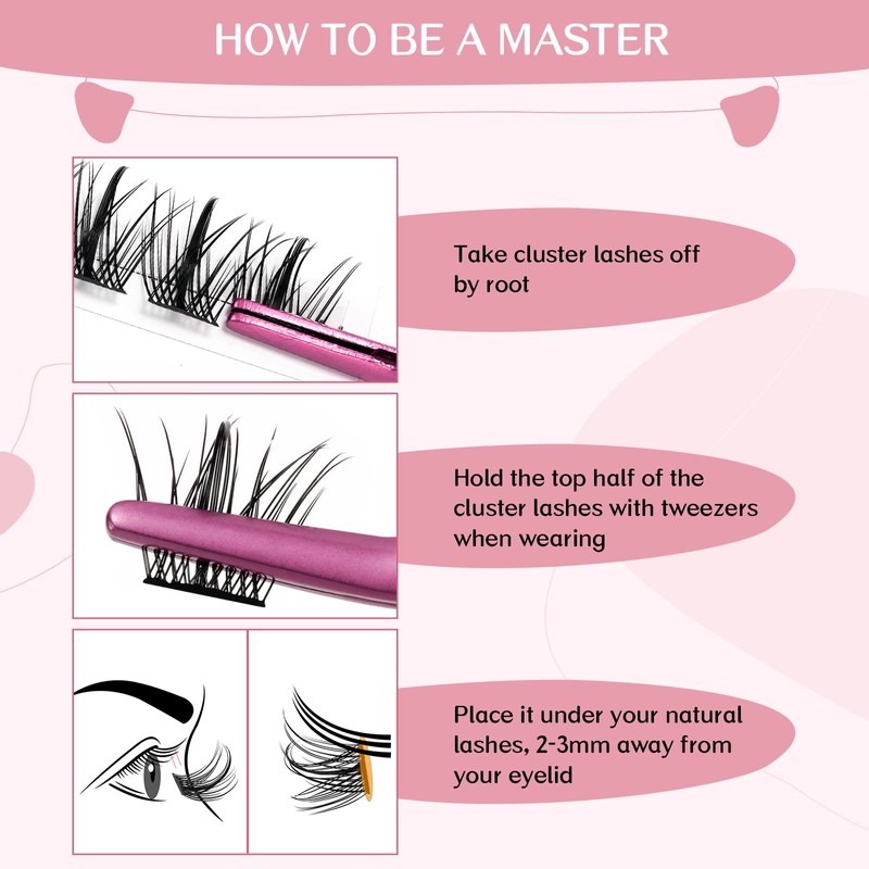 Cluster Eyelashes, Pack of 72 Individual Eyelashes, Eyelash Clusters, DIY