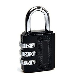 Bulk Hardware BH00408 Combination Padlock with Resettable 3 -Digit Combination, 35 mm (1.3/8 inch) - Black