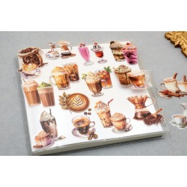 unknown PET coffee afternoon tea stickers | iced coffee drinks cookies coffee bean coffe