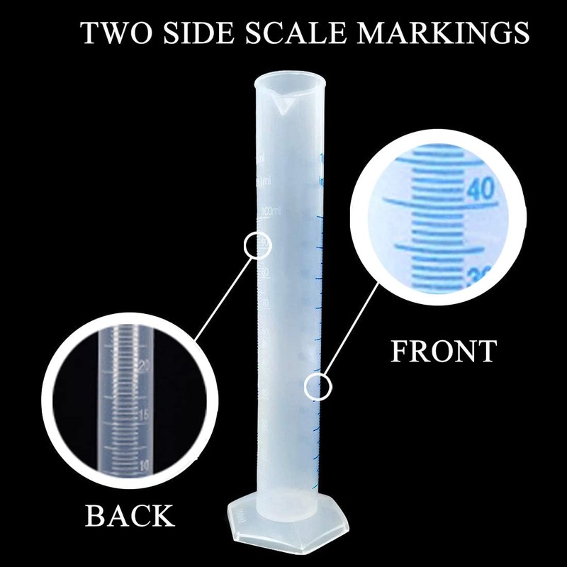 KOMUNJ 1 Piece Transparent Blue Line Measuring Graduated Cylinder Science