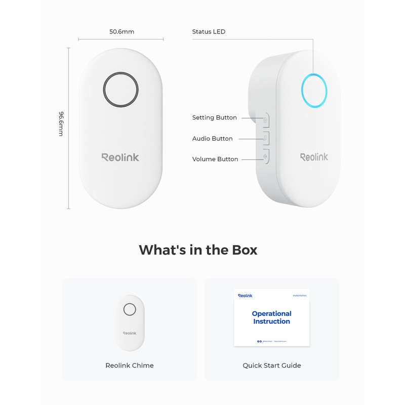Reolink Digital Chime, Only Compatible with Reolink Video Doorbell, Easy