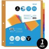 OS Plus 8-Tab Plastic Binder Dividers, Insertable Multicolor Big Tabs,