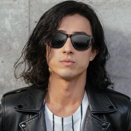 MAIVARDAY Sunglasses, Men's, Women's, Polarized Driving, UV 400, UV Protection, Fishing, Wellington Type, Stylish, Ultra Lightweight, Popular, Inexpensive, Sunglass for Men, A1: Bright Black