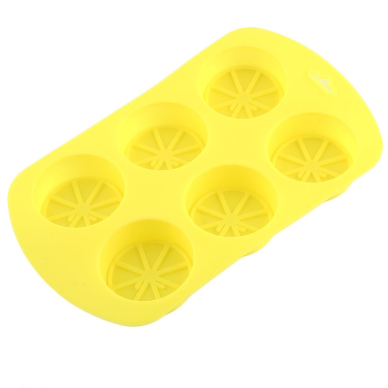 YIMINGMOLD Fruit Shaped Silicone Molds 6 Cavity Lemon Chocolate Mold