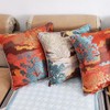 ZUODUTEX 45 x 45 Cm Cushion Covers Orange Embroidery Geometry
