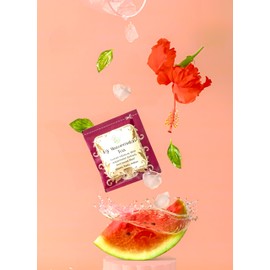 THE VEDAS Icy Watermelon Tea | Herbal Tea with Hibiscus & Sweet Basil - Caffeine Free Herbal Tea - Enjoy Hot or Iced | Biodegradable Cotton Teabags | 20 Tea Bags (Pack of 1)