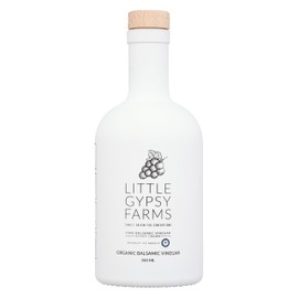 Organic Balsamic Vinegar from Little Gypsy Farms | First Cold-Pressed and Oak Barrel Aged | Notes of Fig with Strawberry Finish | Single Family Farms in Greece (350ml)