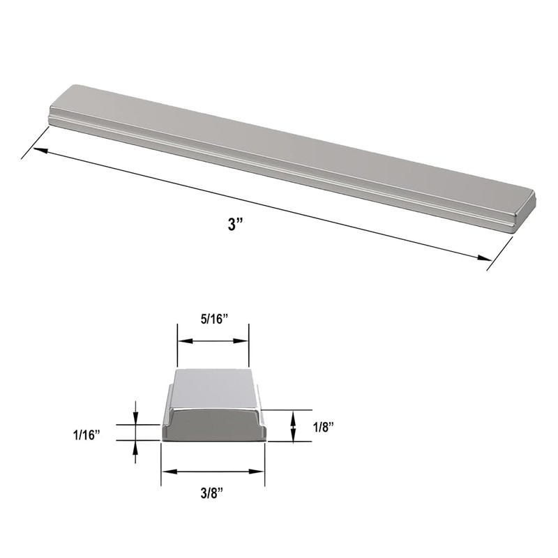 Gordon Glass® Shower Door Stainless Steel Strike Plate for Swing