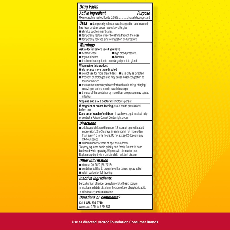 Dristan 12-Hour Nasal Spray Decongestant, Fast-Acting Sinus and Nasal Congestion