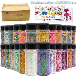 Bulk 2oz Christmas Chunky Mix Glitter for Face Body Nails Snow Globe Tumbler Cupscolor: Set10-24 mix colors/Valentine's Day Glitter