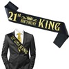 21st Birthday Sash Birthday King Sash Gold Foil Lettering Black