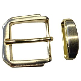Brazil Lederwaren Belt Buckle 2.5 cm | Buckle Interchangeable Buckle Belt Buckle 25 mm Solid | Pin Buckle | For Interchangeable Belts up to 2.5 cm, Two-tone G/S