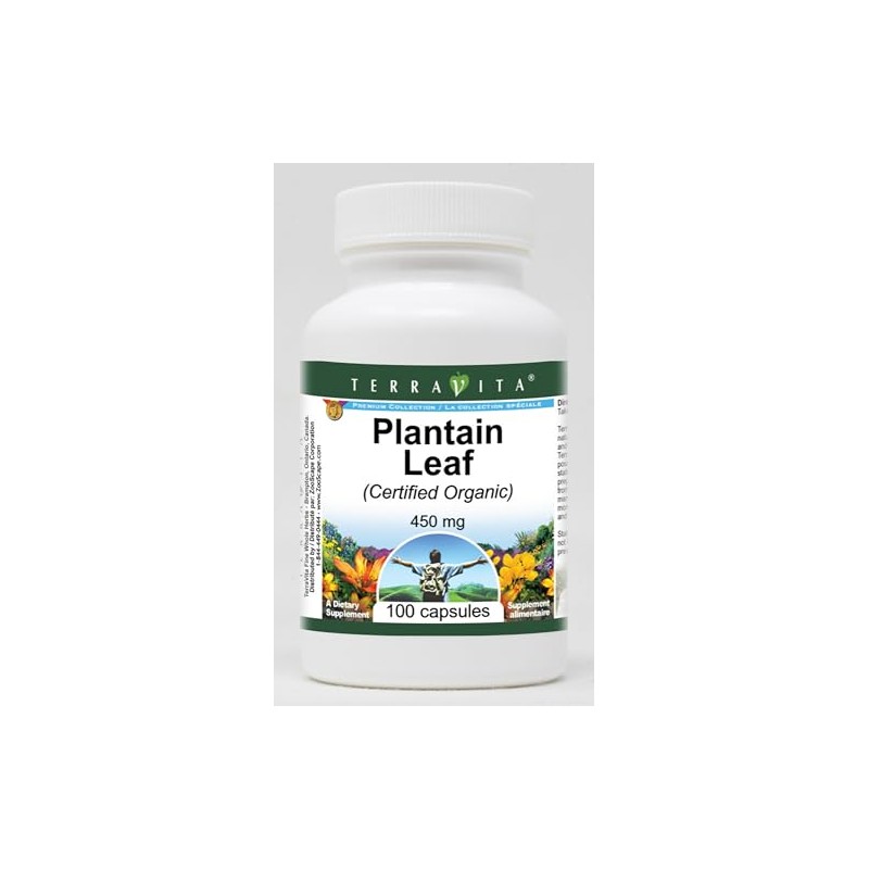 Plantain Leaf (Certified Organic) - 450 mg (100 Capsules, ZIN: