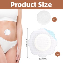 BOXOB Pack of 30 Castor Oil Belly Button Patches, Castor Oil Wrap Pads for Belly Buttons, Strong Absorbent Spunlace Cloth, Disposable Organic Compress Plasters (Oil Not Included)