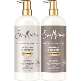 SheaMoisture Champú Y Acondicionador, Hidratación Y Suavidad Para Cabello Ondulado Y Rizado, Fortalecedor Y Control Del Frizz, 34 Oz C/U
