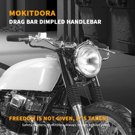 MoKitDora 3.75" Rise 1" Fat Clamp Drag Bars Handlebars for Harley 2010-later XL883L XL1200C XL1200NS XL1200T XL1200V and XL1200XS Models, Black