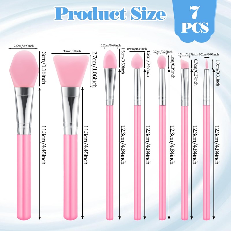 7PCS Silicone Brush Applicator Kit, Resin Brush Applicator UV Resin