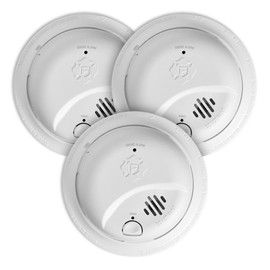 First Alert Smoke Alarm, Interconnect Hardwire Detector with 10-Year Battery Backup, SMI105-AC, 3-Pack